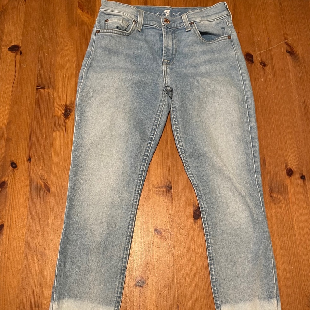 7 For All Mankind Bleach dipped jeans